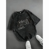 Cartoon Cat Shower Mens Loose-Fit Short-Sleeve T-Shirt
